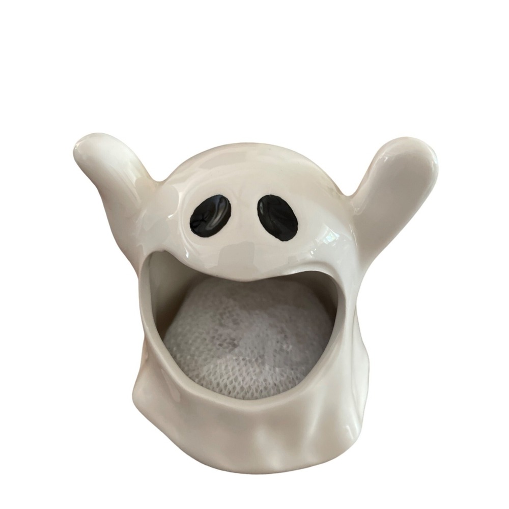 Ghost-Shaped Ceramic Sponge Holder - White Kitchen Sink Accessory New With Tags!